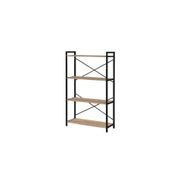 Axel Main Shelving Unit Medium | Black Steel & Natural gallery detail image