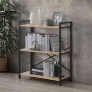 Axel Main Shelving Unit short | Black Steel & Natural gallery detail image