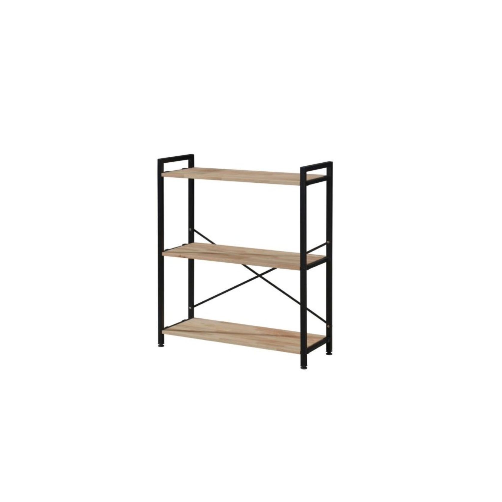 Axel Main Shelving Unit short | Black Steel & Natural gallery detail image