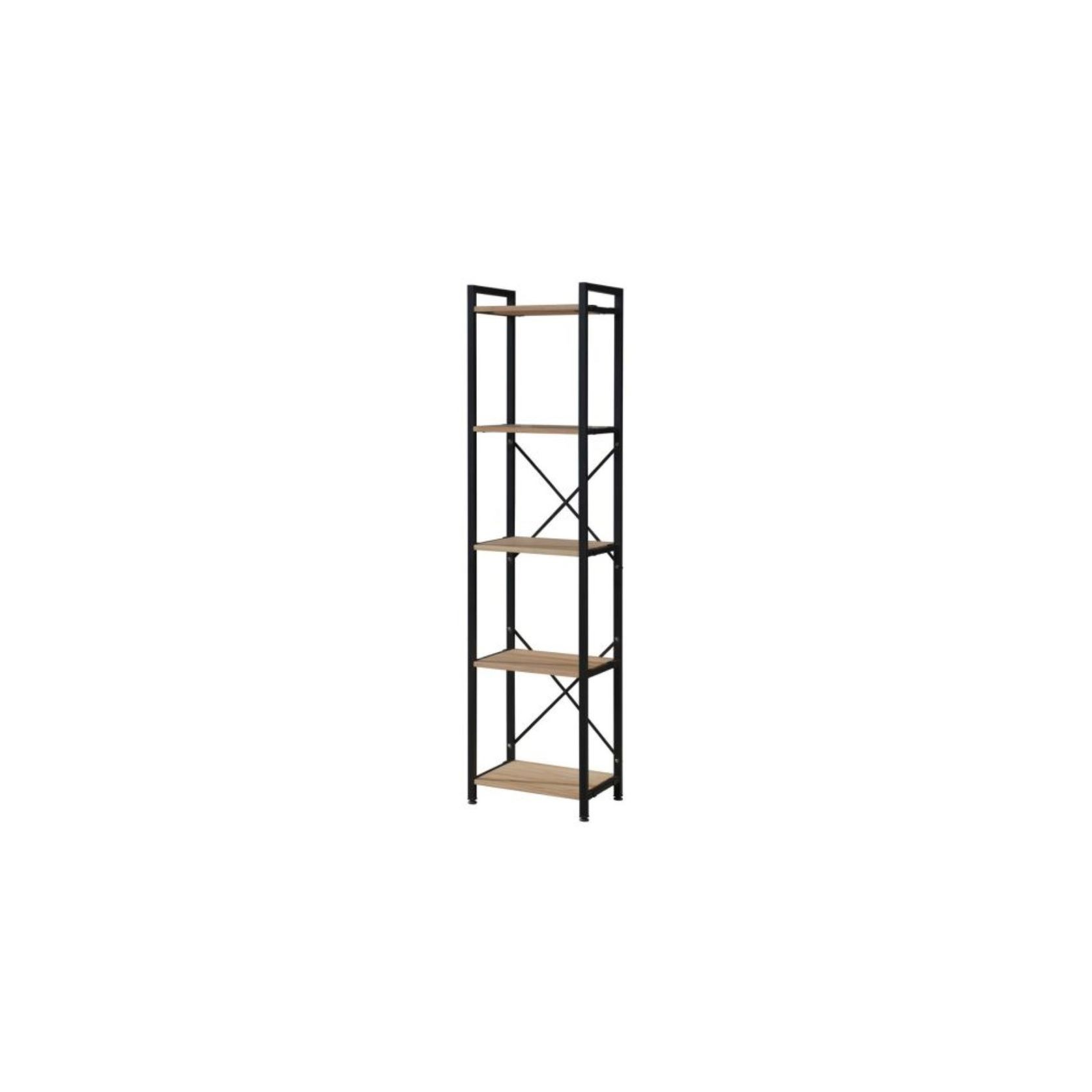 Axel Modular Main Shelving Unit | Black Steel & Natural gallery detail image