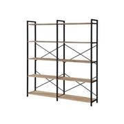Axel 2PCE Shelving Unit Tall | Black Steel & Natural gallery detail image