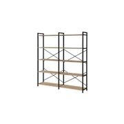 Axel 2PCE Shelving Unit Tall | Black Steel & Natural gallery detail image