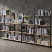 Axel 4PCE Shelving Unit U-Shape | Black Steel & Natural gallery detail image