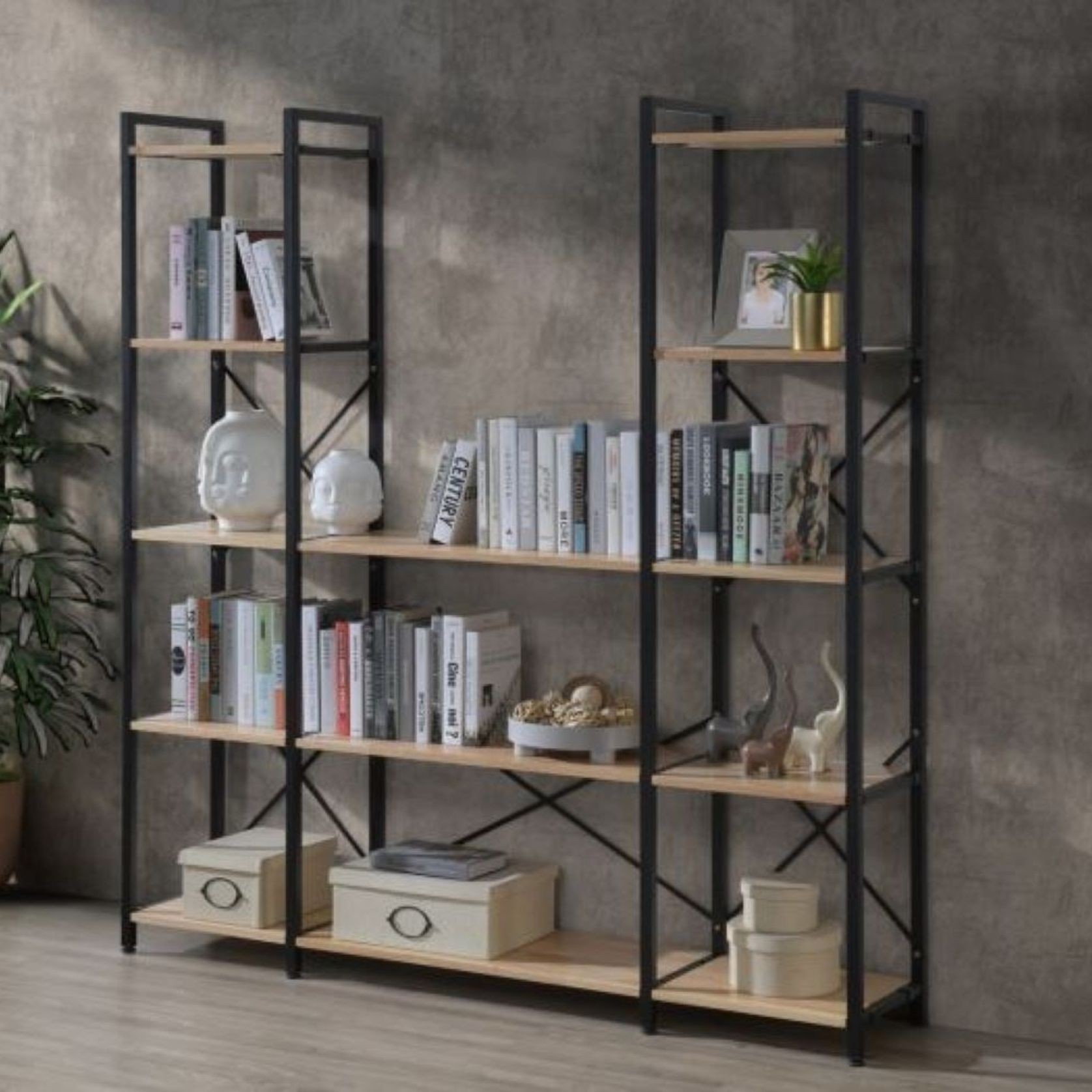 Axel 3PCE Shelving Unit U shape Tall | Black Steel gallery detail image