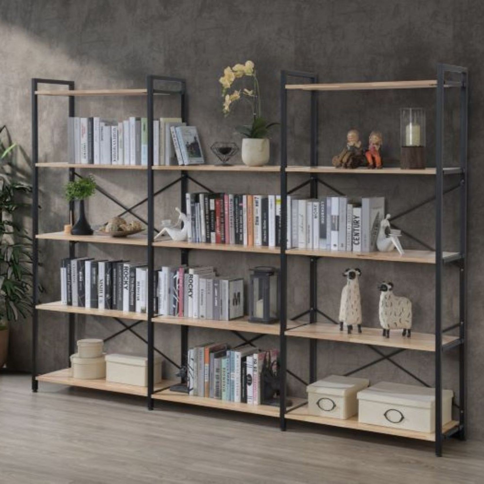Axel 3PCE Shelving Unit U Shape Medium | Black Steel gallery detail image