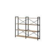 Axel 2PCE Shelving Unit Medium | Black Steel & Natural gallery detail image