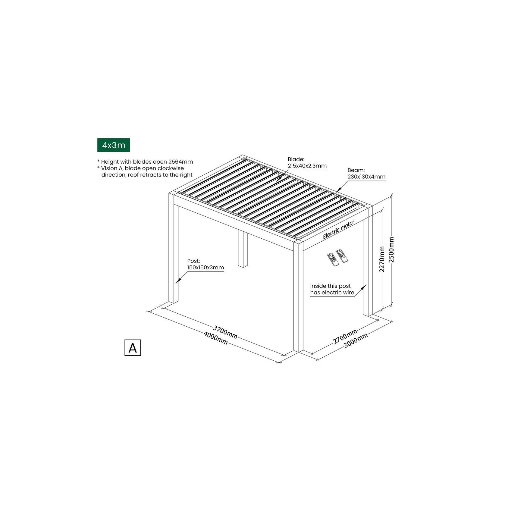 Mediterranean Motorised Retractable Louvre Roof System gallery detail image