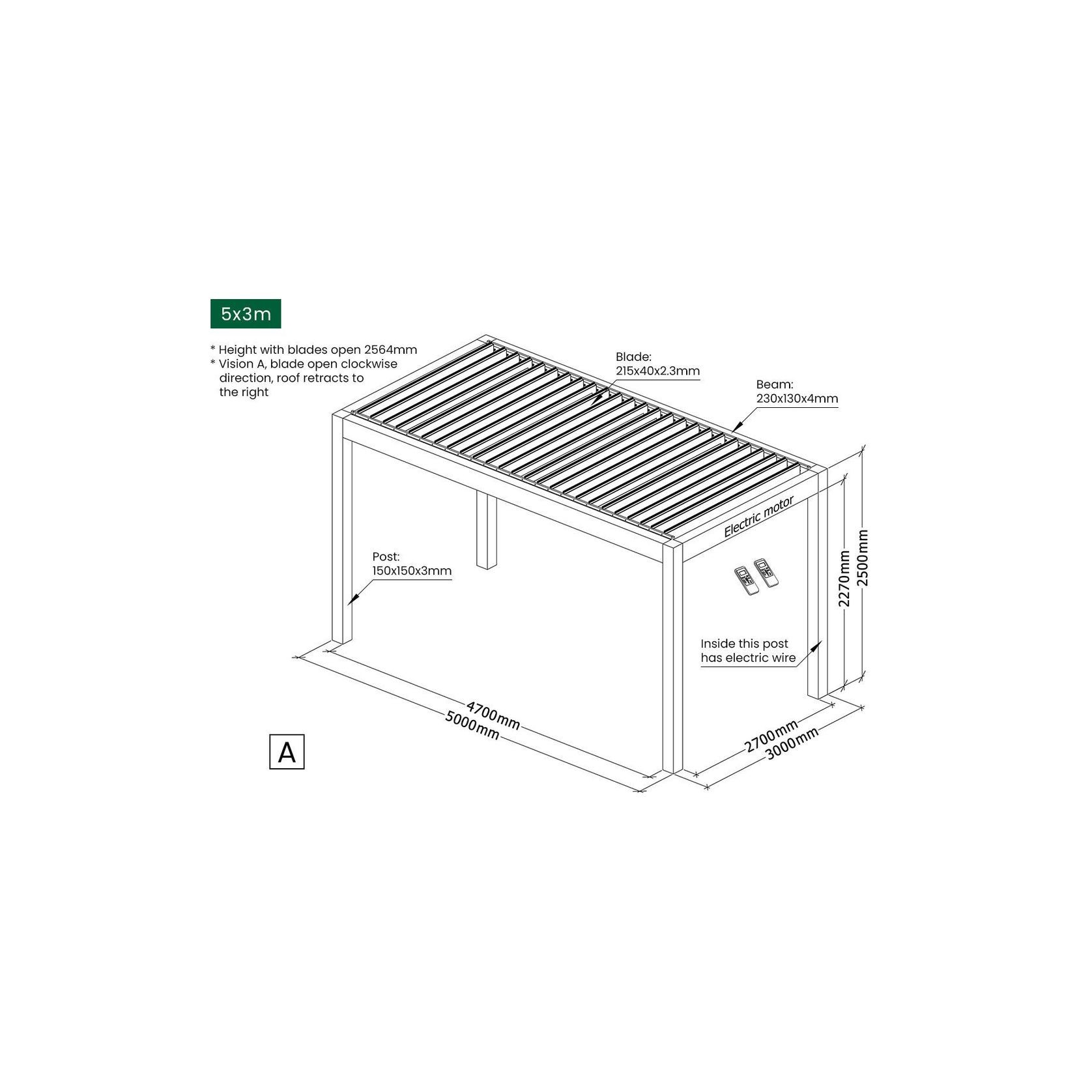 Mediterranean Motorised Retractable Louvre Roof System gallery detail image