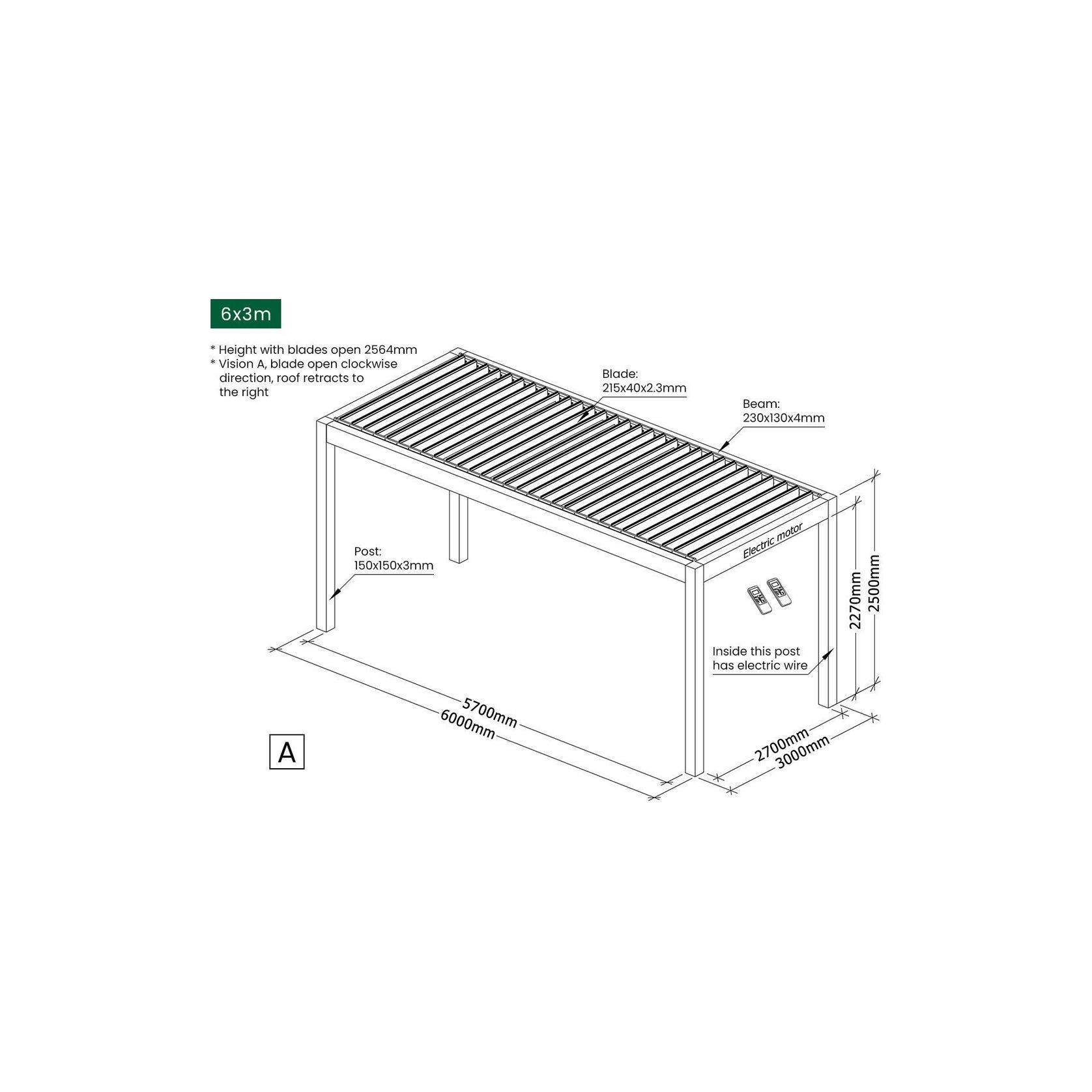 Mediterranean Motorised Retractable Louvre Roof System gallery detail image