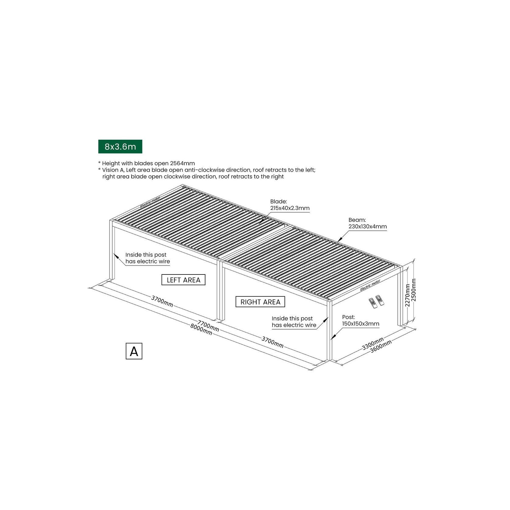 Mediterranean Motorised Retractable Louvre Roof System gallery detail image
