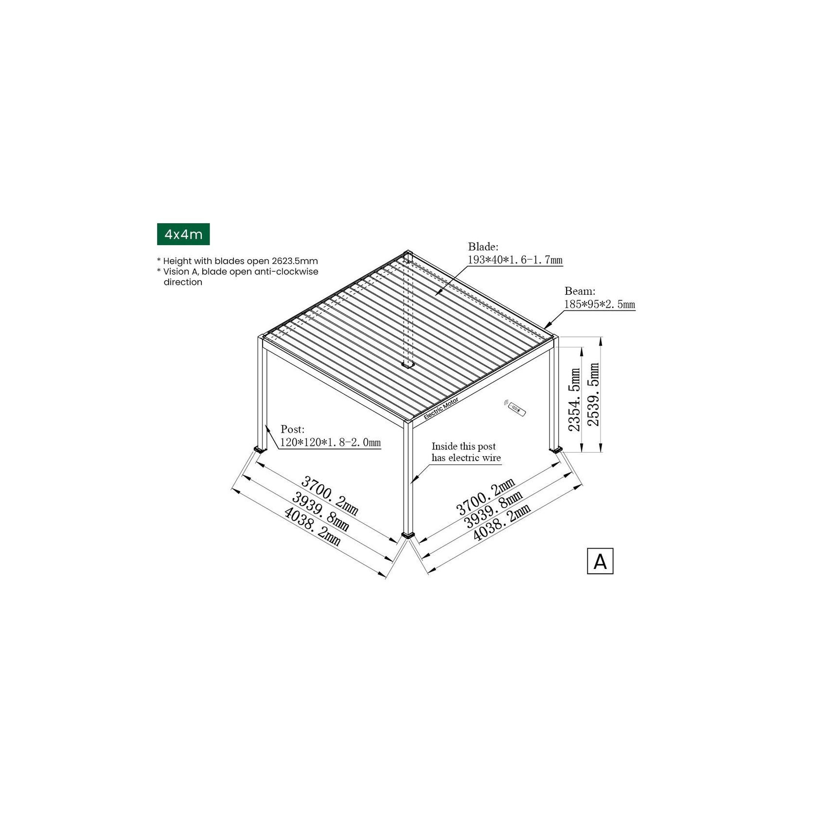 Caribbean Motorised Freestanding Louvre Roof Aluminium Pergola gallery detail image