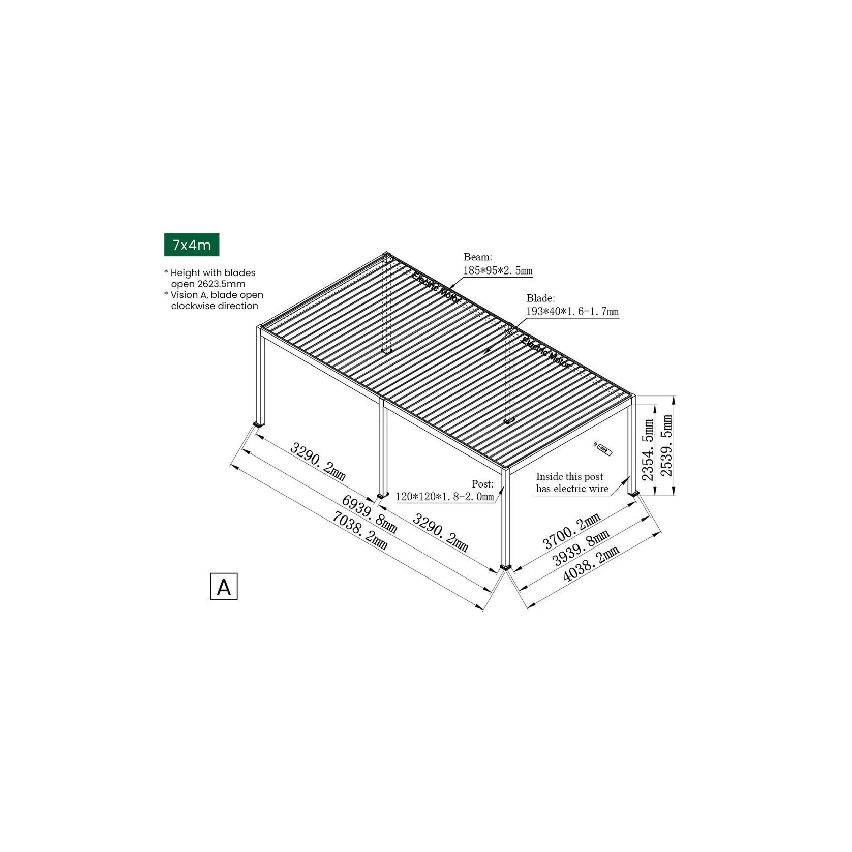 Caribbean Motorised Freestanding Louvre Roof Aluminium Pergola gallery detail image