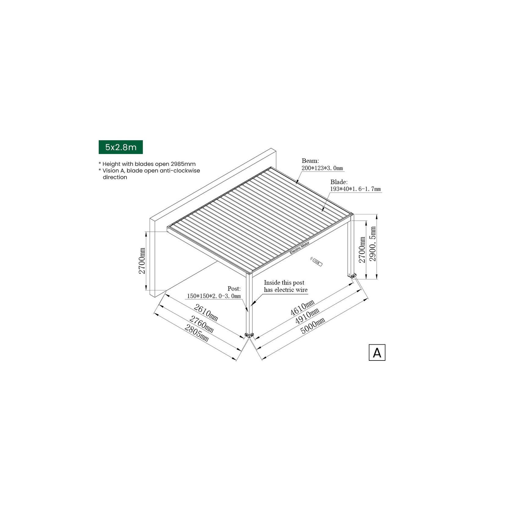 Tasman Motorised Wall Mounted Louvre Roof Aluminium Pergola gallery detail image