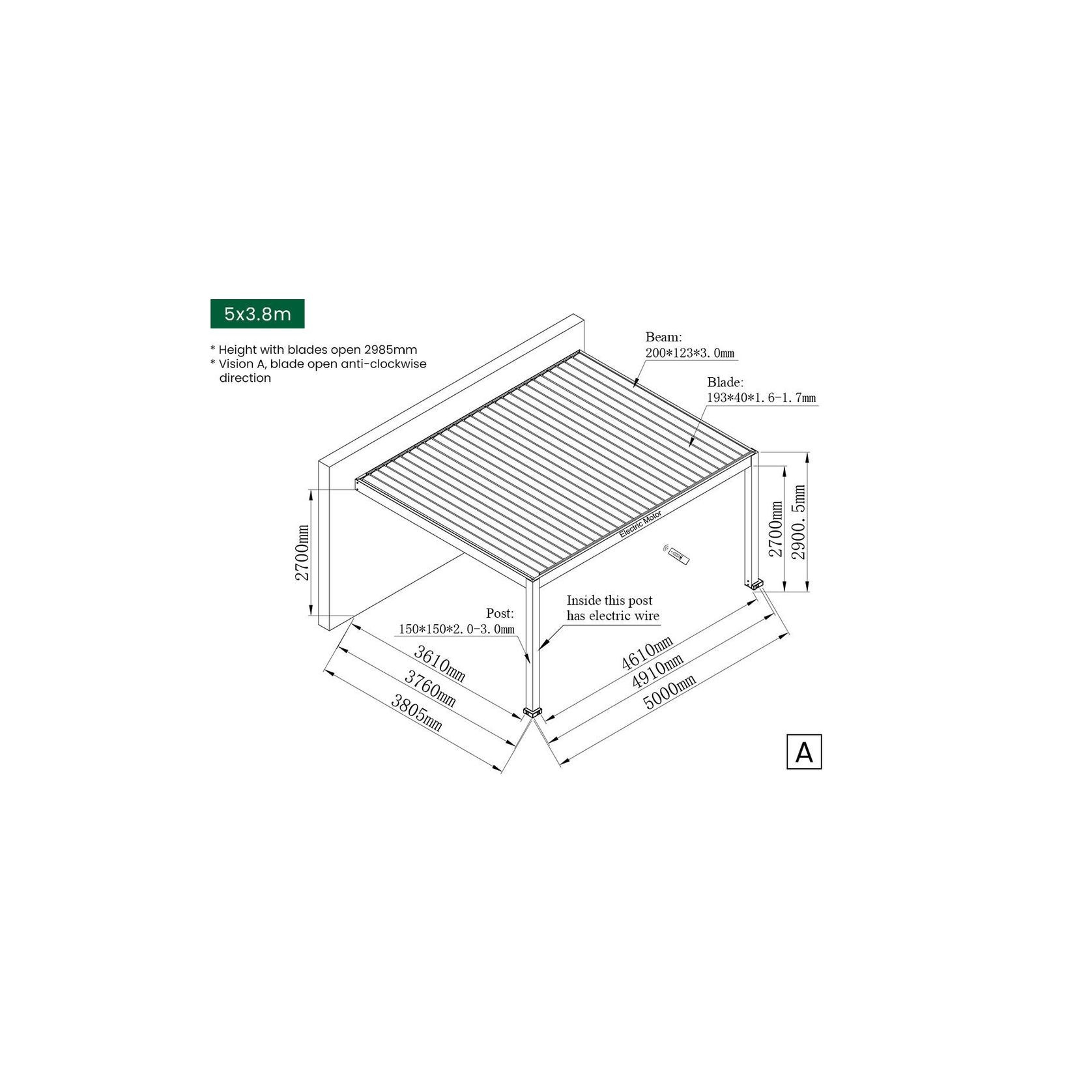 Tasman Motorised Wall Mounted Louvre Roof Aluminium Pergola gallery detail image