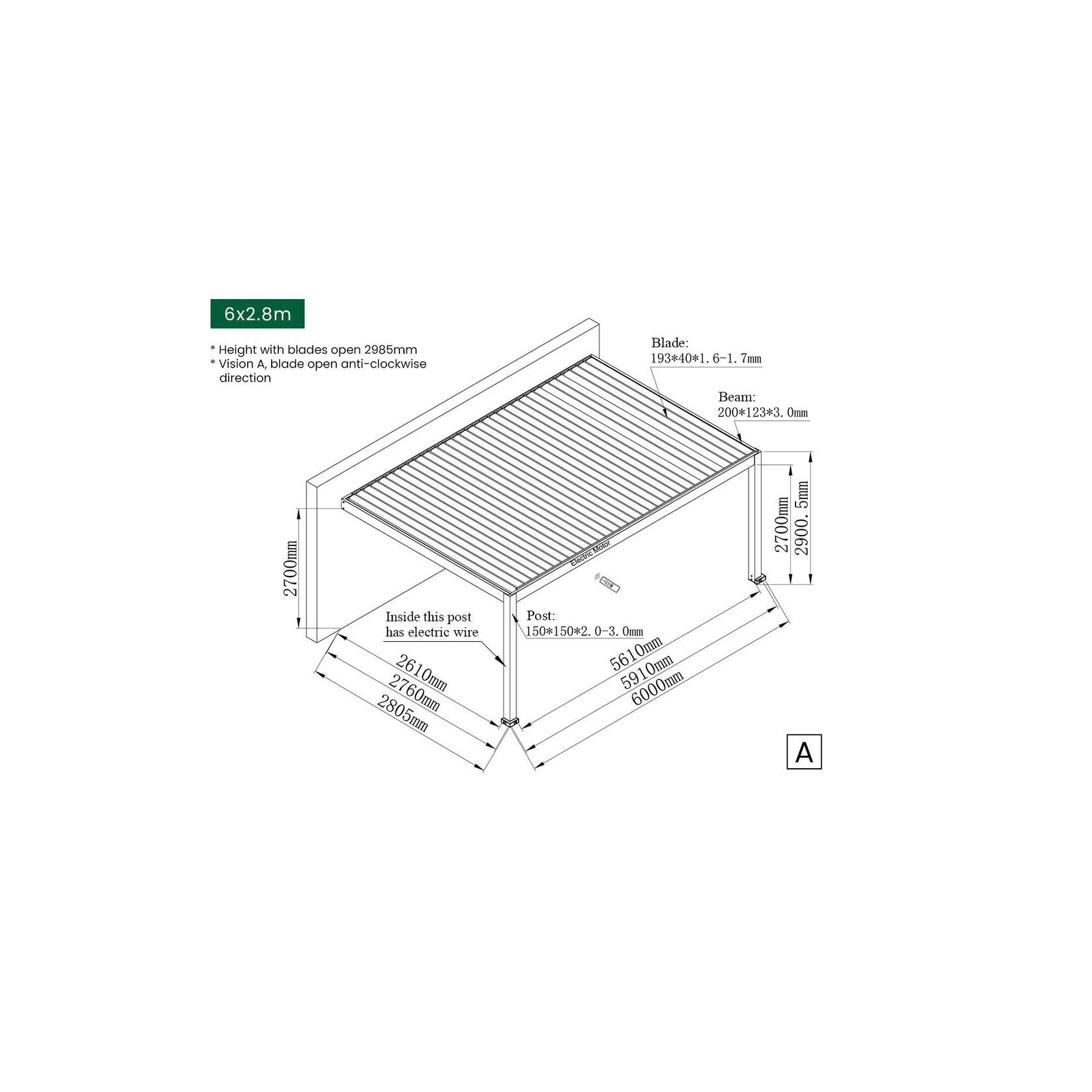 Tasman Motorised Wall Mounted Louvre Roof Aluminium Pergola gallery detail image