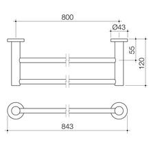 Liano II Double Towel Rail 840mm gallery detail image