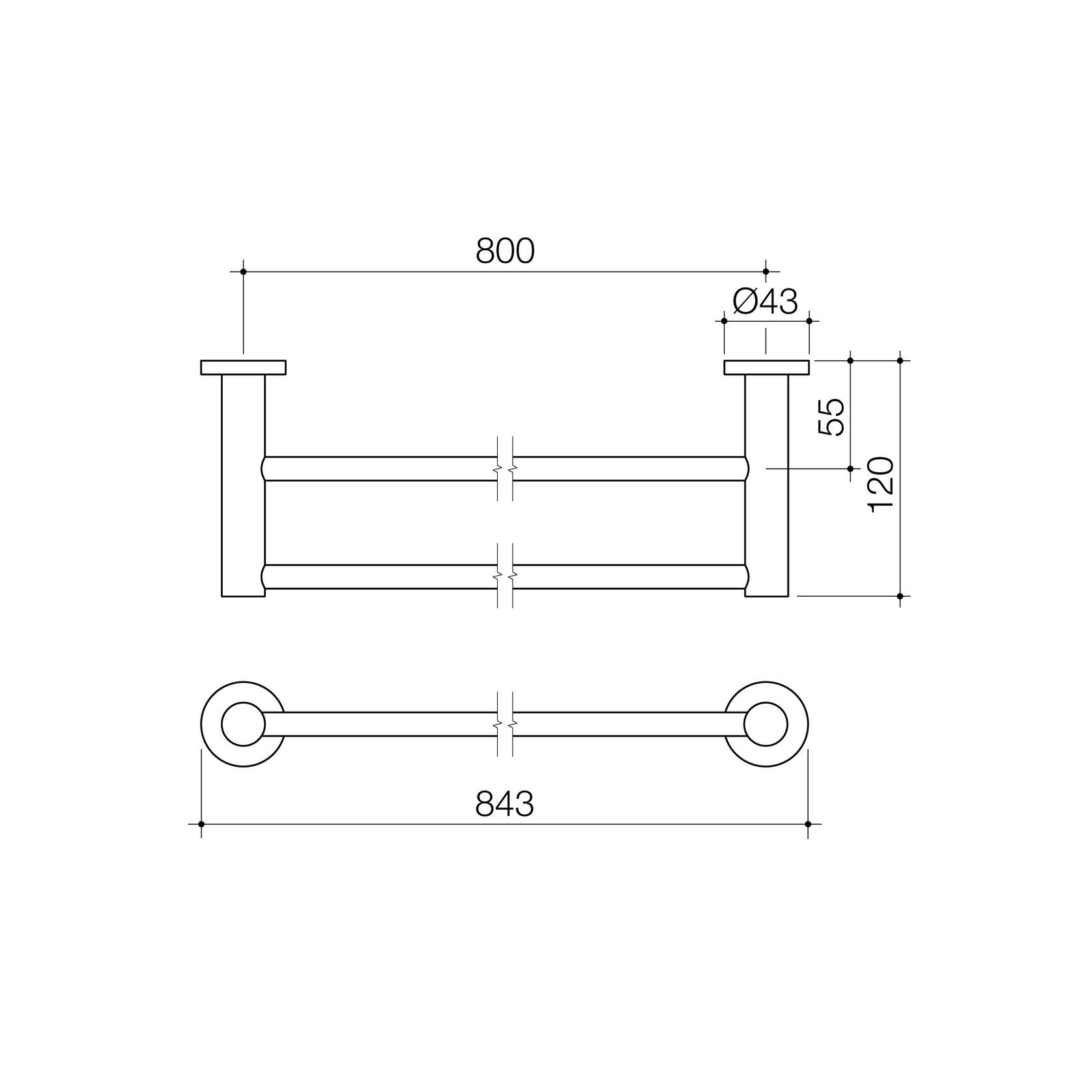 Liano II Double Towel Rail 840mm gallery detail image