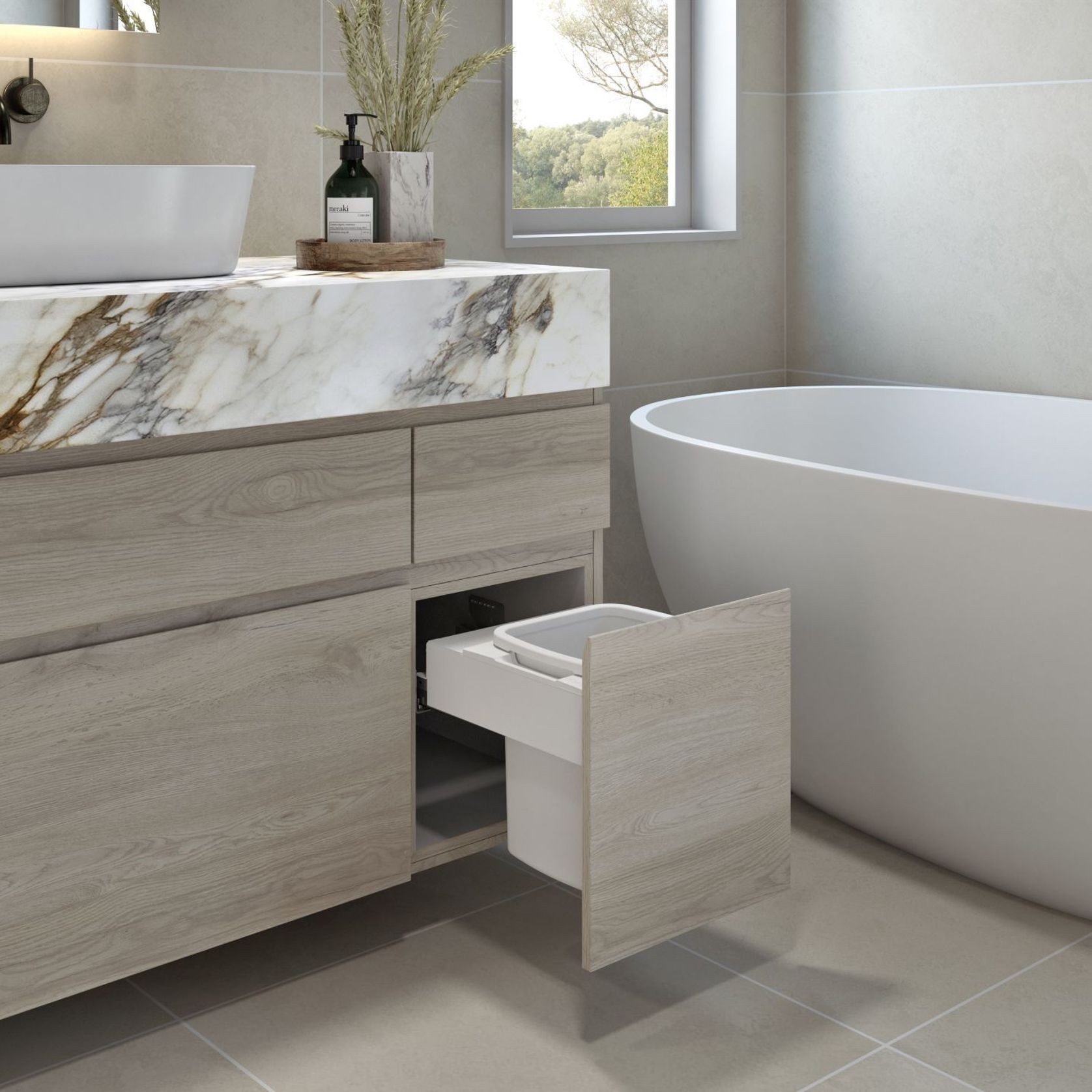 Concelo 1 x 13L Bucket | Door Pull | White gallery detail image