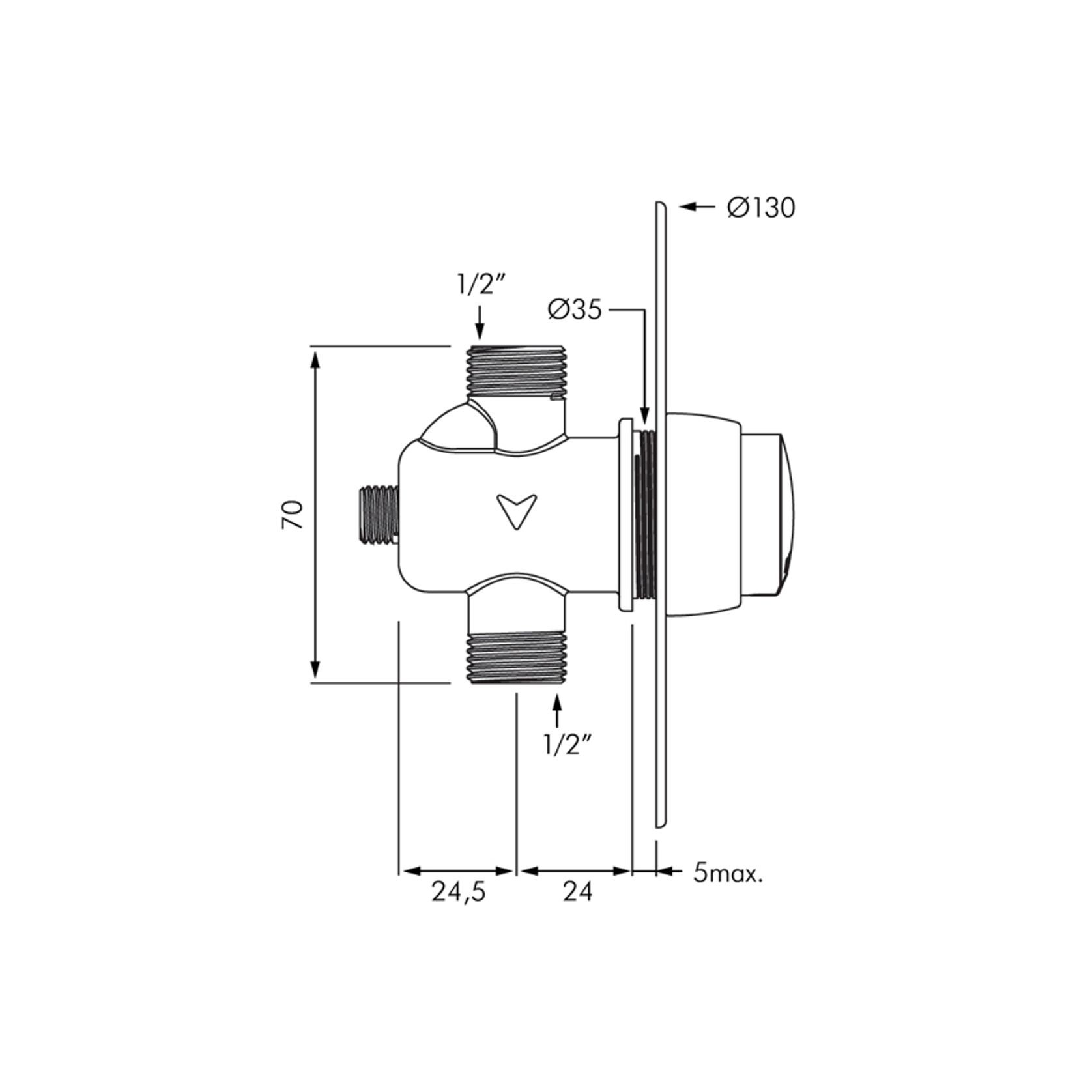 Delabie Temposoft 2 Time Flow Urinal Valve gallery detail image