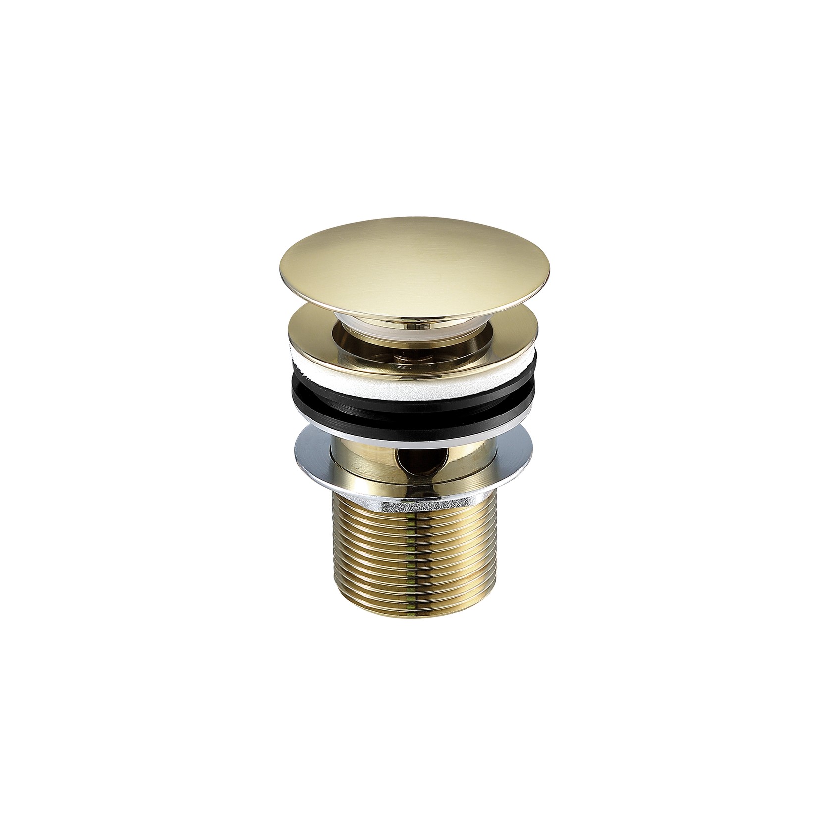 Clikclak Overflow Pop-Up Dome Waste Brushed Gold gallery detail image