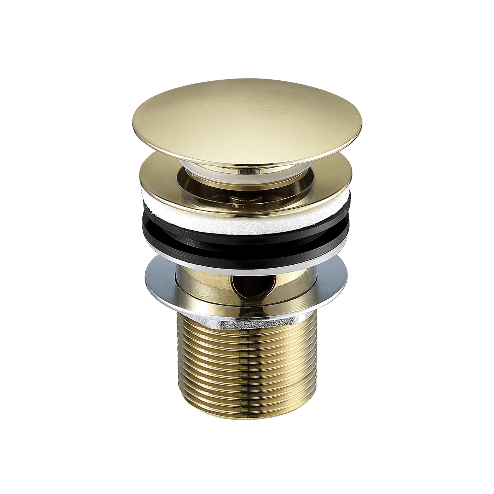 Clikclak Overflow Pop-Up Dome Waste Brushed Gold gallery detail image