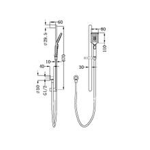 Bianca Shower Rail | Brushed Nickel gallery detail image