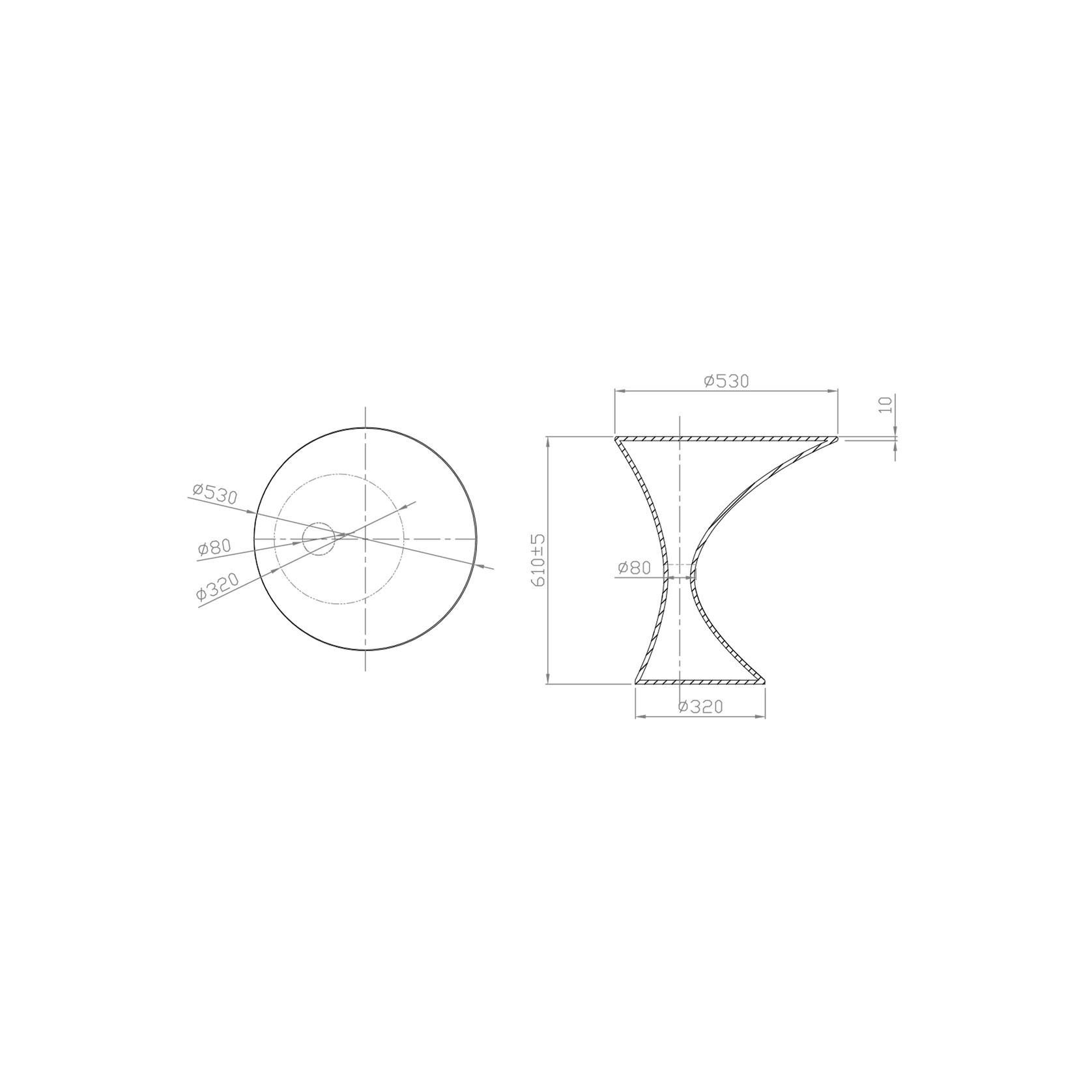 iStone Bath Table 550 x 500mm Matte White gallery detail image