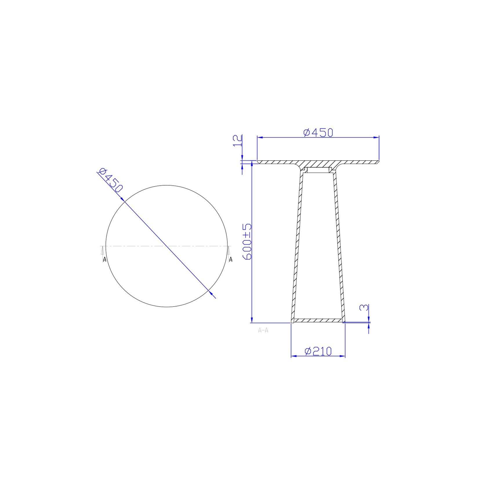 iStone Bath Table 450 x 600mm Matte White gallery detail image