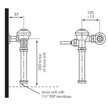 Zurn Exposed Mounted Sluice Sink Flush Valve gallery detail image