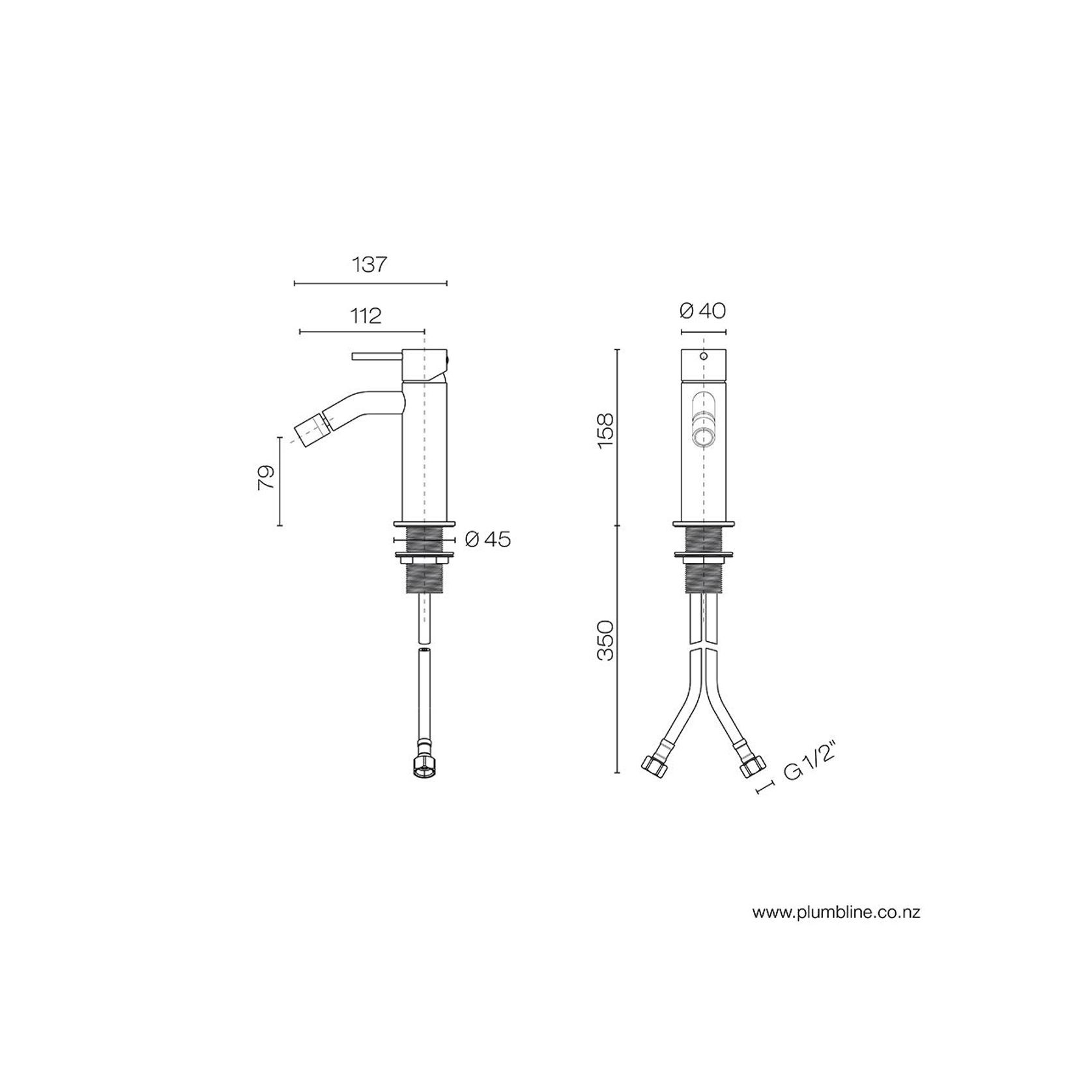 Oli 316 Bidet Mixer gallery detail image