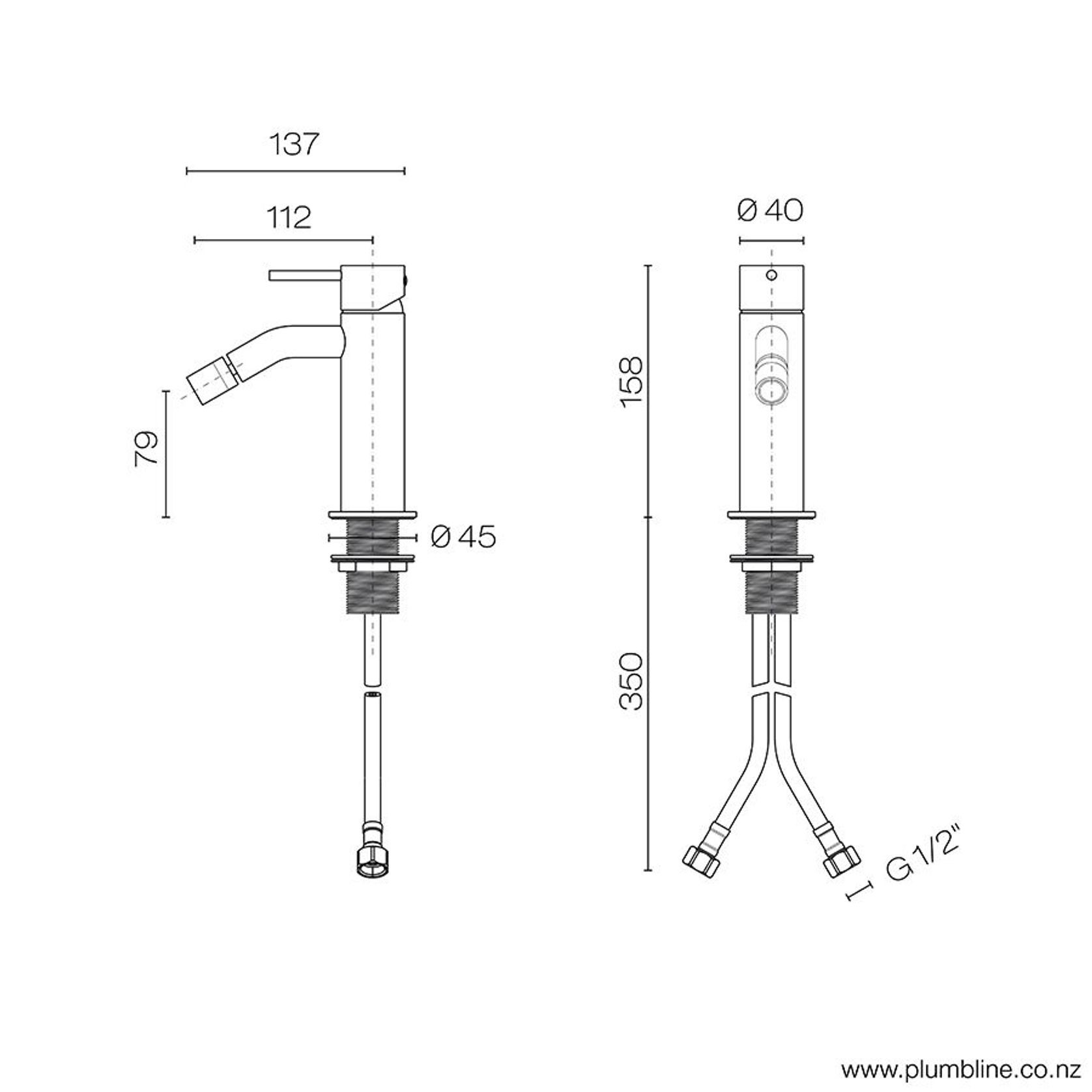 Oli 316 Bidet Mixer gallery detail image