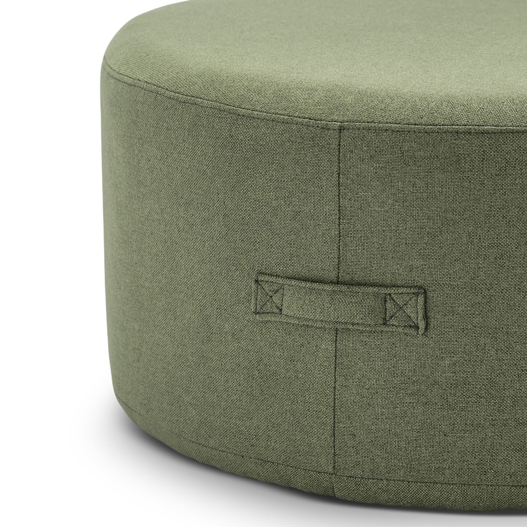 Halle Medium Round Ottoman | Moss Green gallery detail image