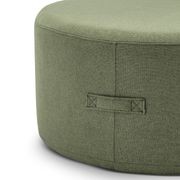 Halle Medium Round Ottoman | Moss Green gallery detail image
