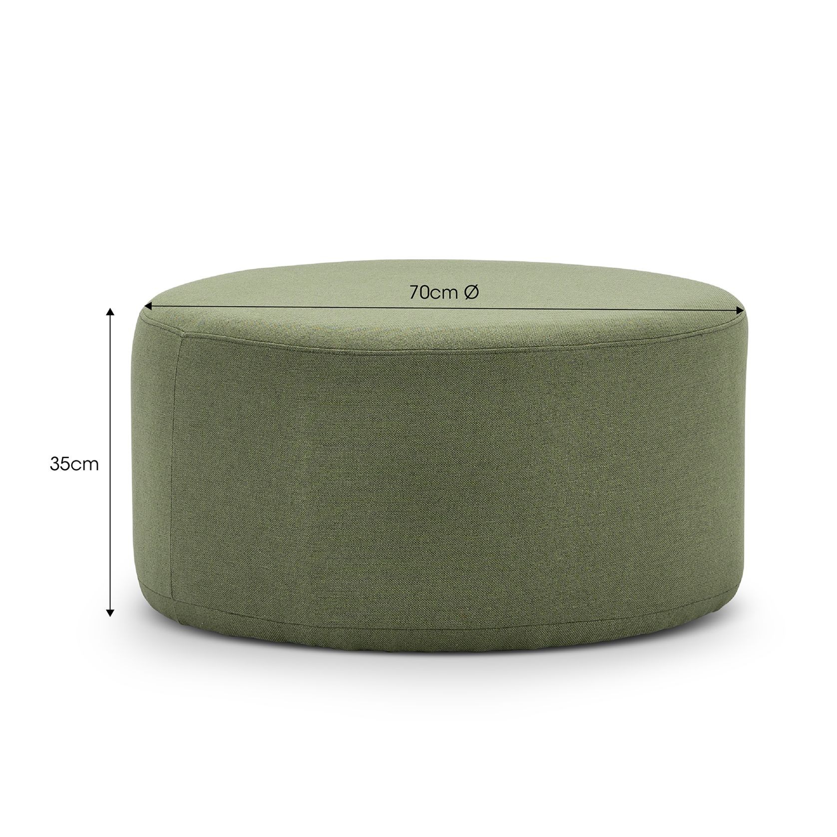 Halle Medium Round Ottoman | Moss Green gallery detail image