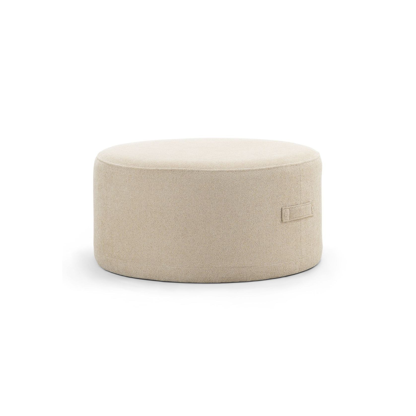 Halle Medium Round Ottoman Pouf | Sand Beige gallery detail image