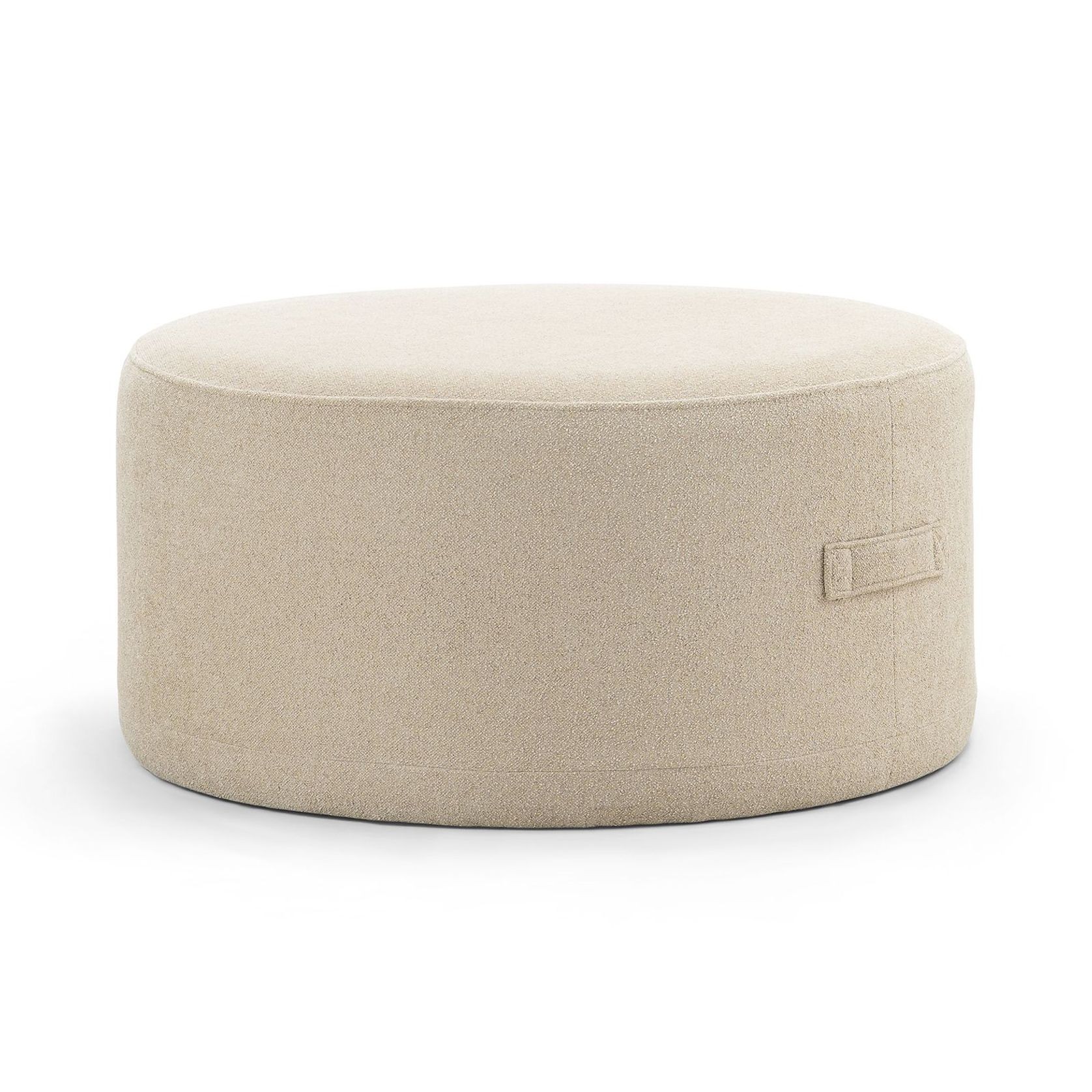 Halle Medium Round Ottoman Pouf | Sand Beige gallery detail image
