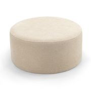 Halle Medium Round Ottoman Pouf | Sand Beige gallery detail image