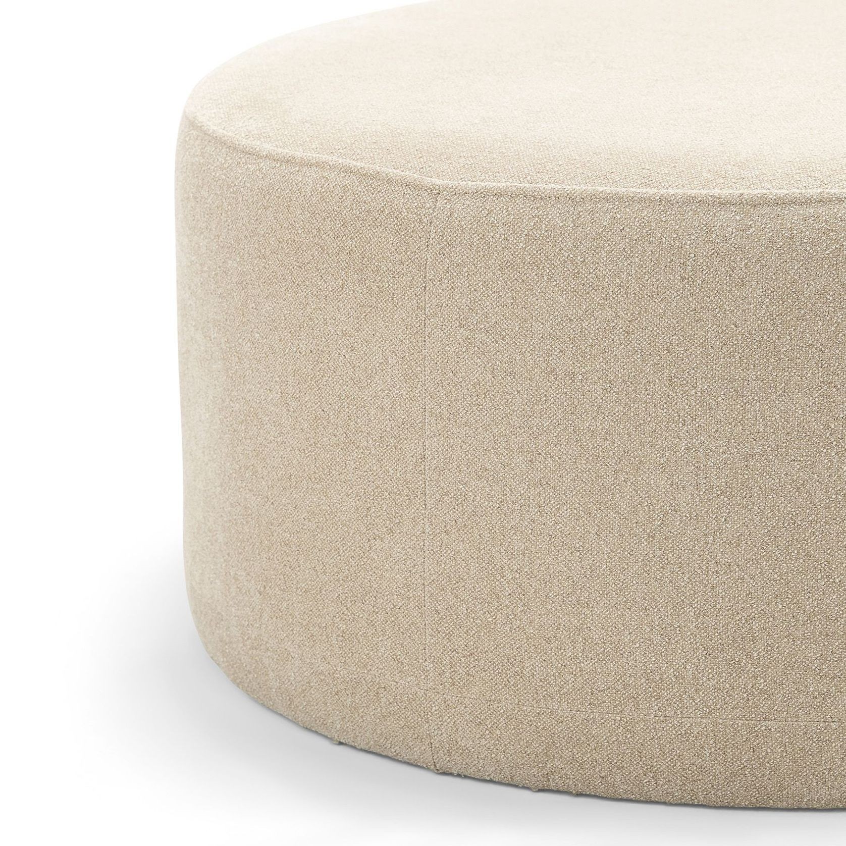 Halle Medium Round Ottoman Pouf | Sand Beige gallery detail image