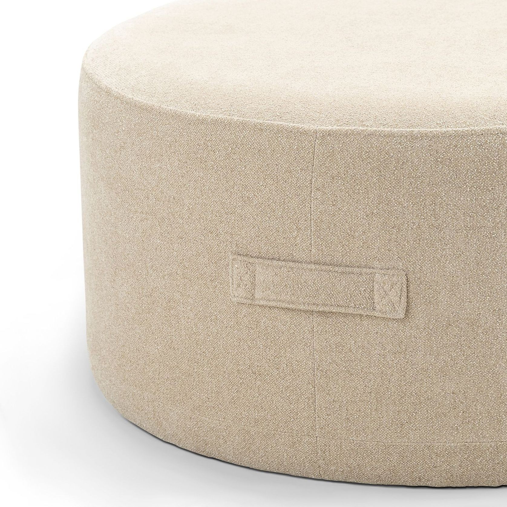 Halle Medium Round Ottoman Pouf | Sand Beige gallery detail image
