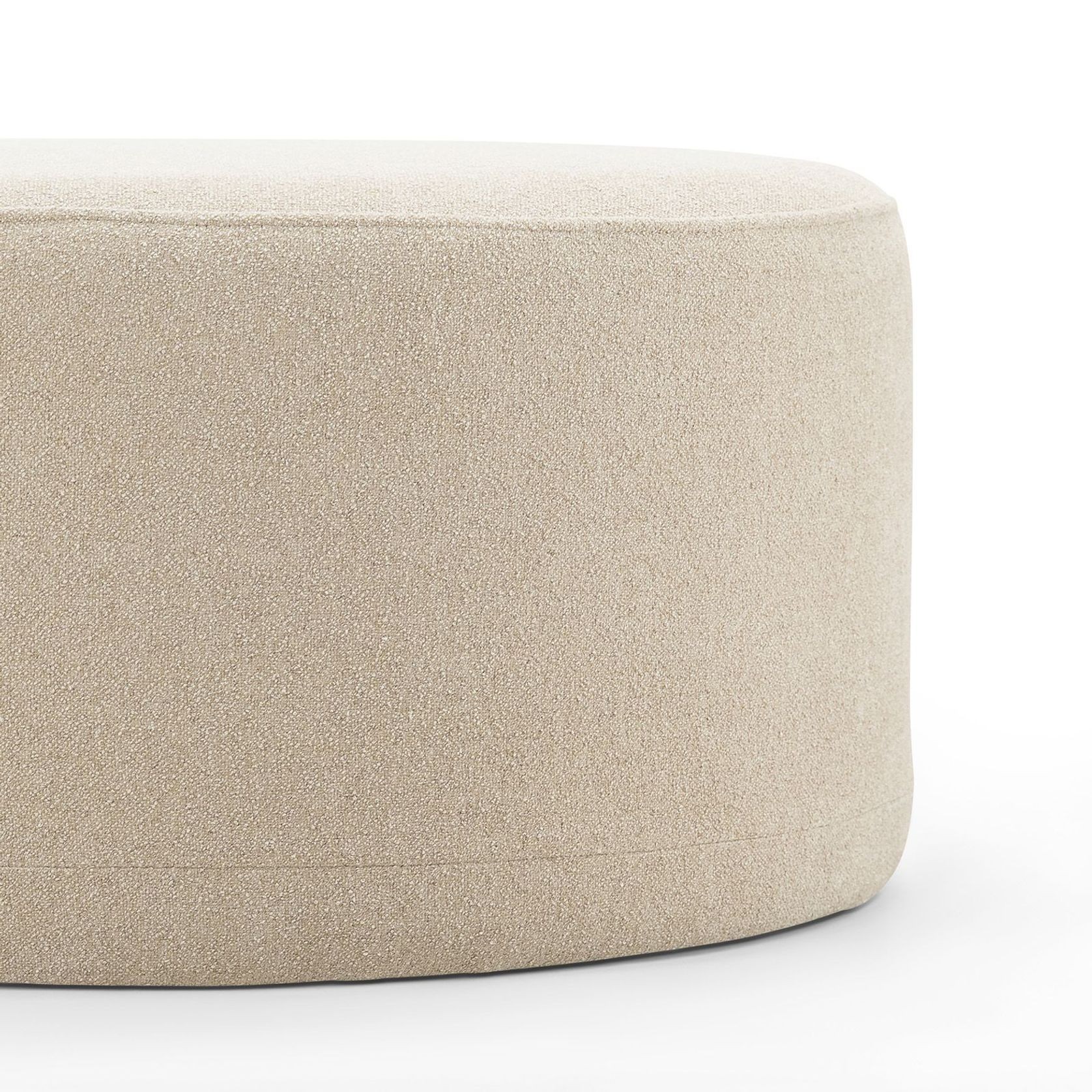 Halle Medium Round Ottoman Pouf | Sand Beige gallery detail image