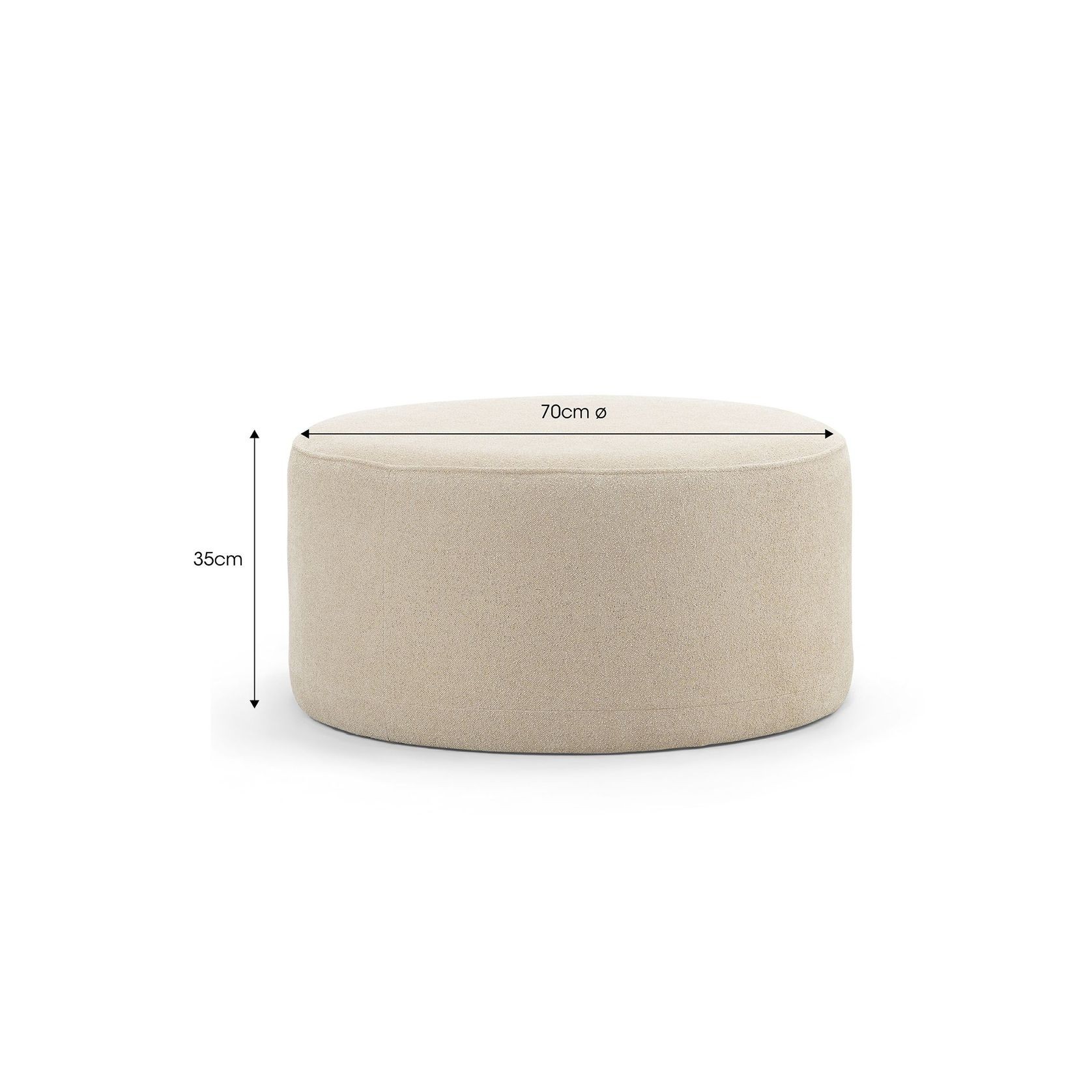 Halle Medium Round Ottoman Pouf | Sand Beige gallery detail image