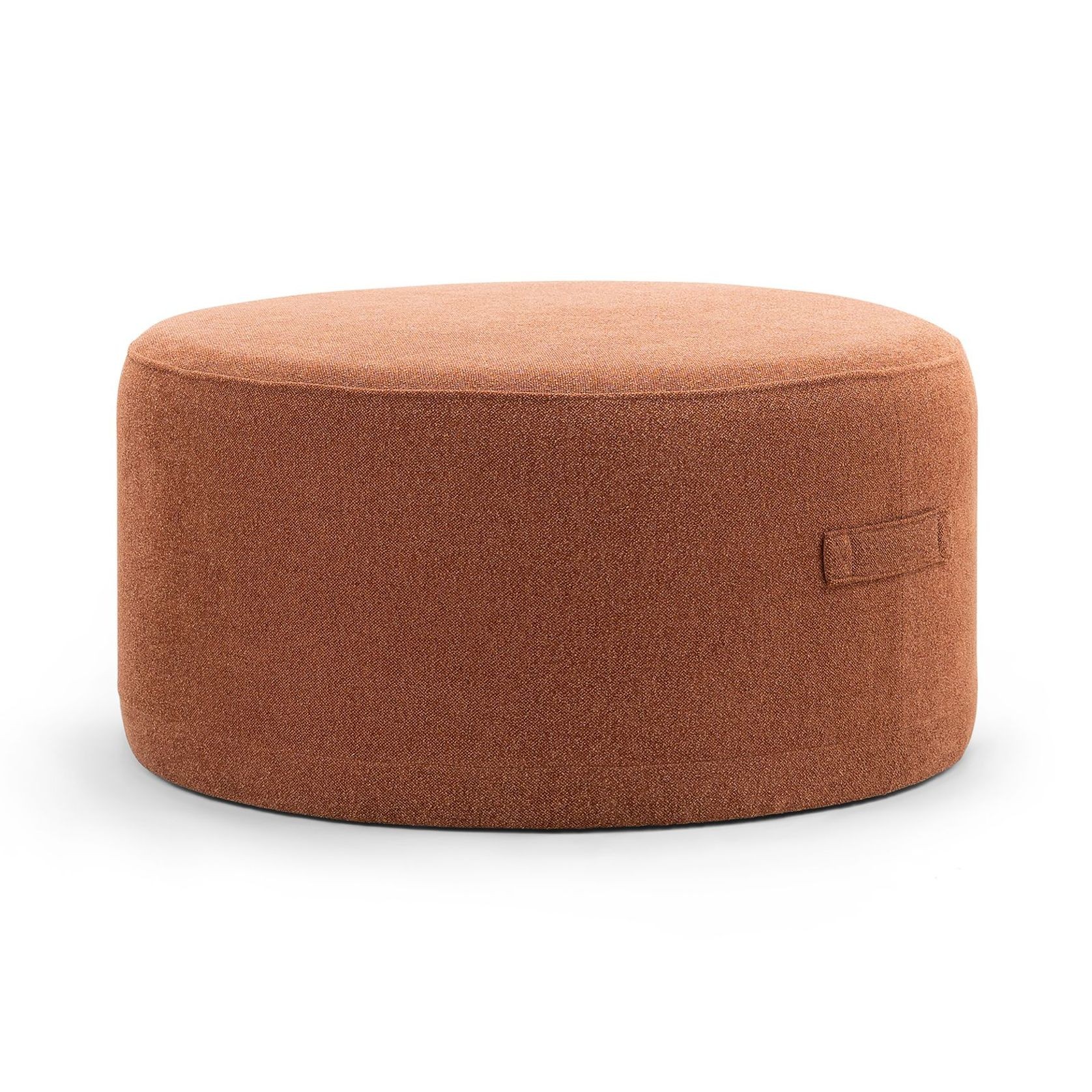 Halle Medium Round Ottoman Pouf | Rust Orange gallery detail image