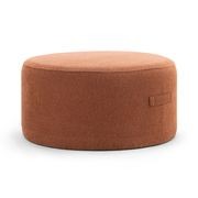 Halle Medium Round Ottoman Pouf | Rust Orange gallery detail image