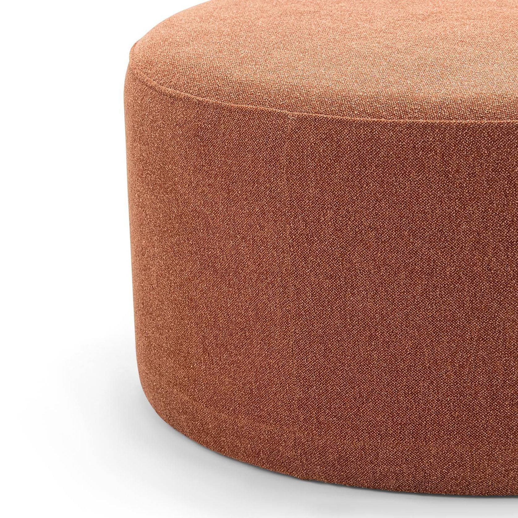 Halle Medium Round Ottoman Pouf | Rust Orange gallery detail image