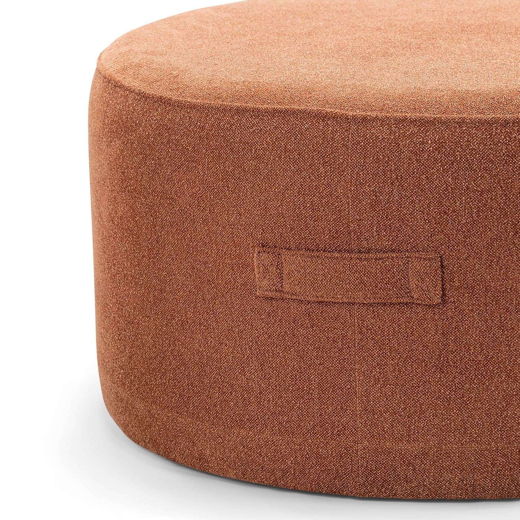 Halle Medium Round Ottoman Pouf | Rust Orange gallery detail image