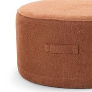 Halle Medium Round Ottoman Pouf | Rust Orange gallery detail image