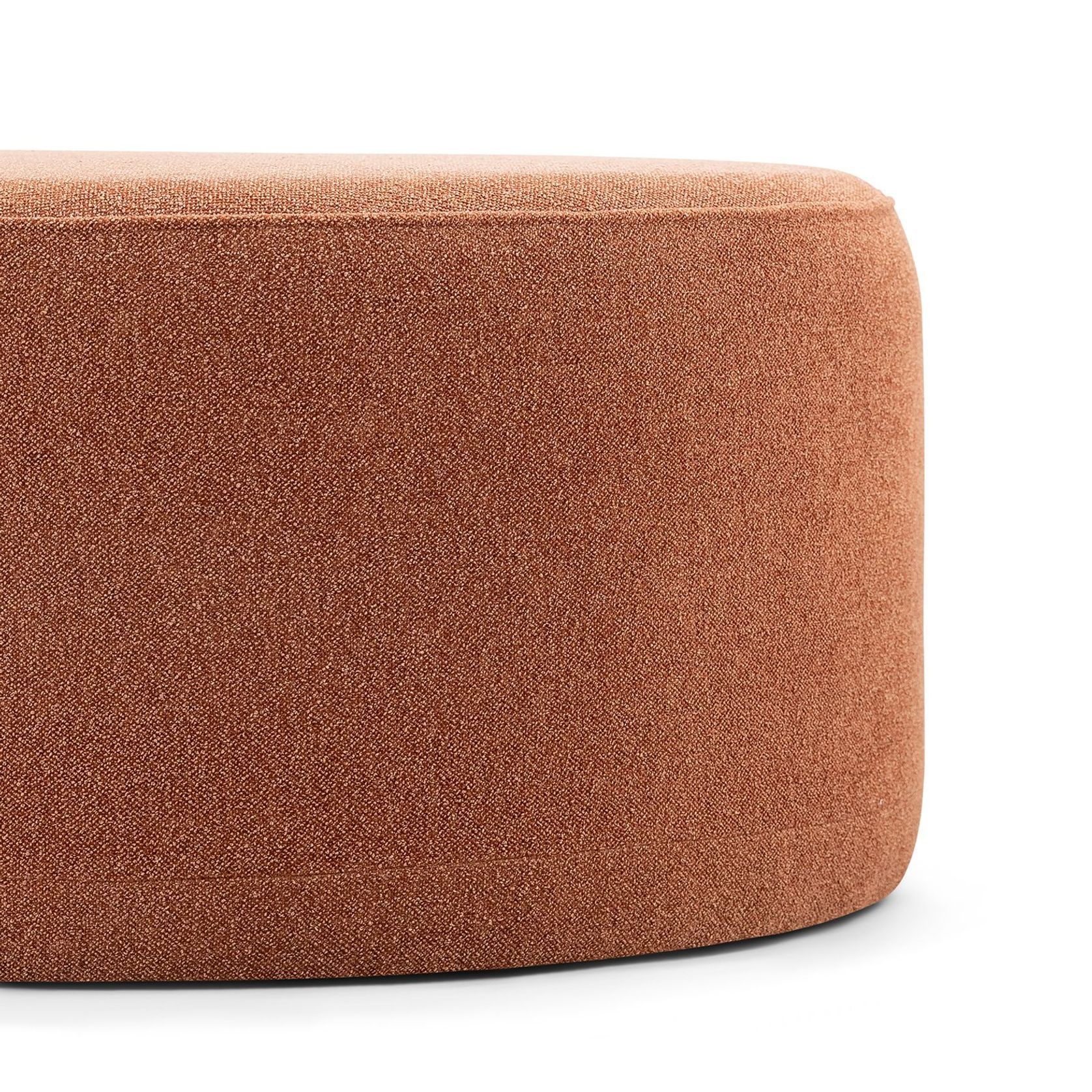Halle Medium Round Ottoman Pouf | Rust Orange gallery detail image