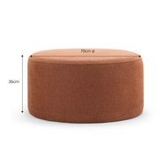 Halle Medium Round Ottoman Pouf | Rust Orange gallery detail image