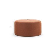 Halle Medium Round Ottoman Pouf | Rust Orange gallery detail image