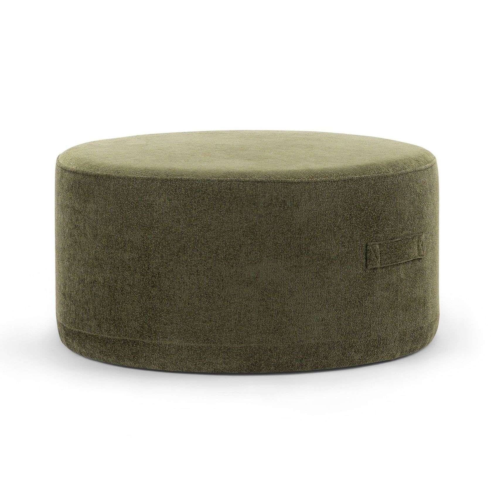 Halle Medium Round Ottoman Pouf | Wattle Green gallery detail image